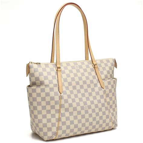 louis vuitton white checkered purse